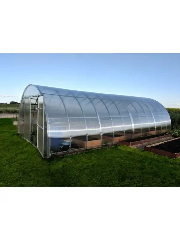 Polycarbonat Gewächshaus FREYR – 4 m Breit – Hobby-Profi – Verzinkter Stahl – Winterfest