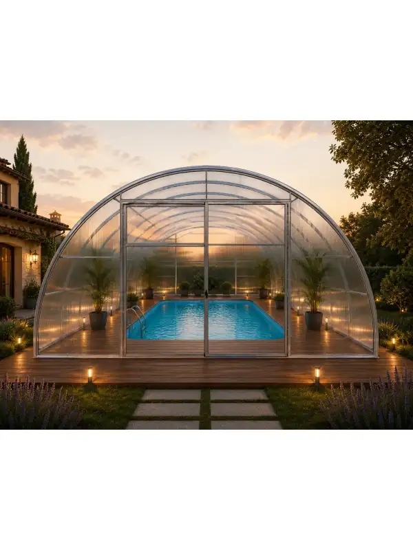 FREYR – Poolüberdachung aus Polycarbonat, 4 m breit