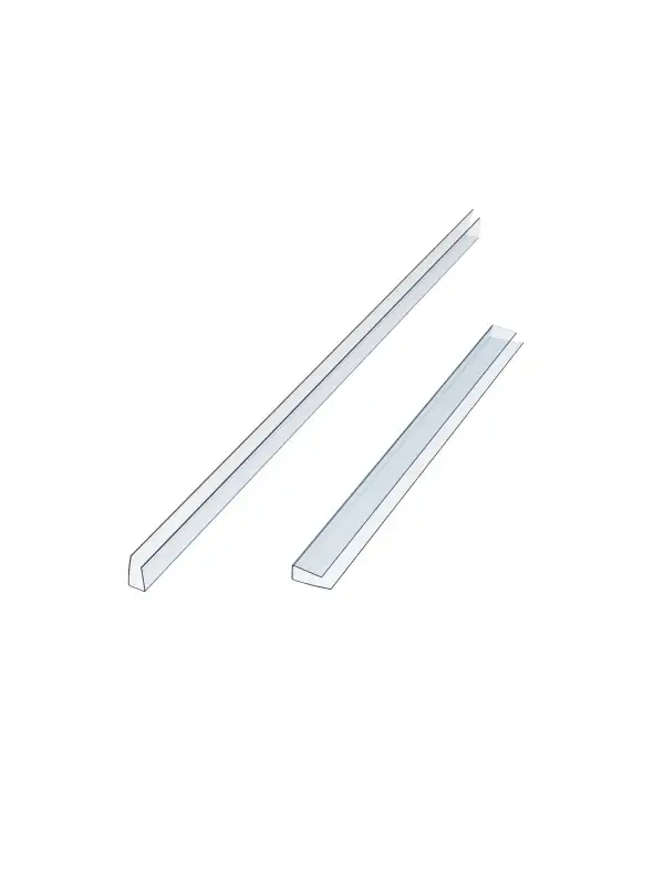U-Abschlussprofil 2,1 m für Polycarbonat – Kantenprofil – Sauberer Abschluss